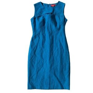 Lavia18 Womens Aqua Cutout Shift Dress Sleeveless Cotton Blend Italian 40 US 6